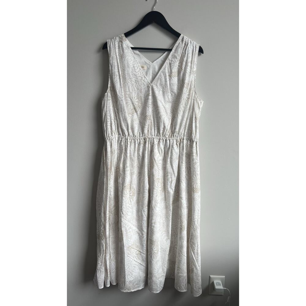 Haven Well Within Dress XL Voile Shell Midi White Sleeveless Beachy - Picture 4 of 10